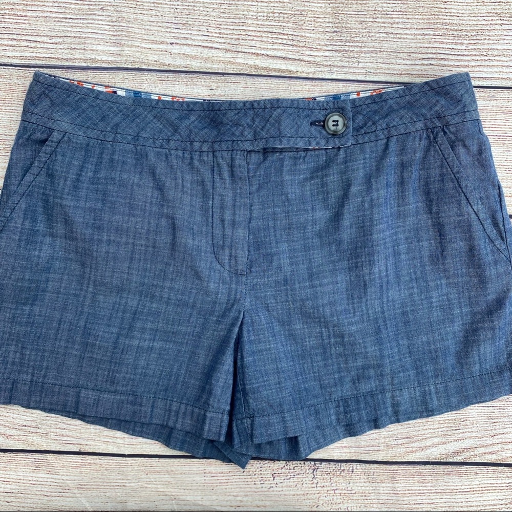 Trina Turk Size 10 Chambray Shorts 3” Inseam EUC